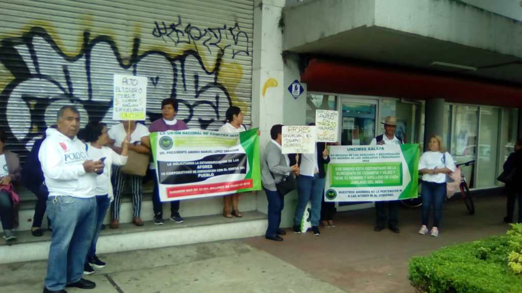 Protestan jubilados del&nbsp;IMSS